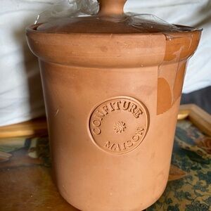 VTG Gourmet Highmark Terra Cotta Clay Can Confiture Maison Canister
8.25"